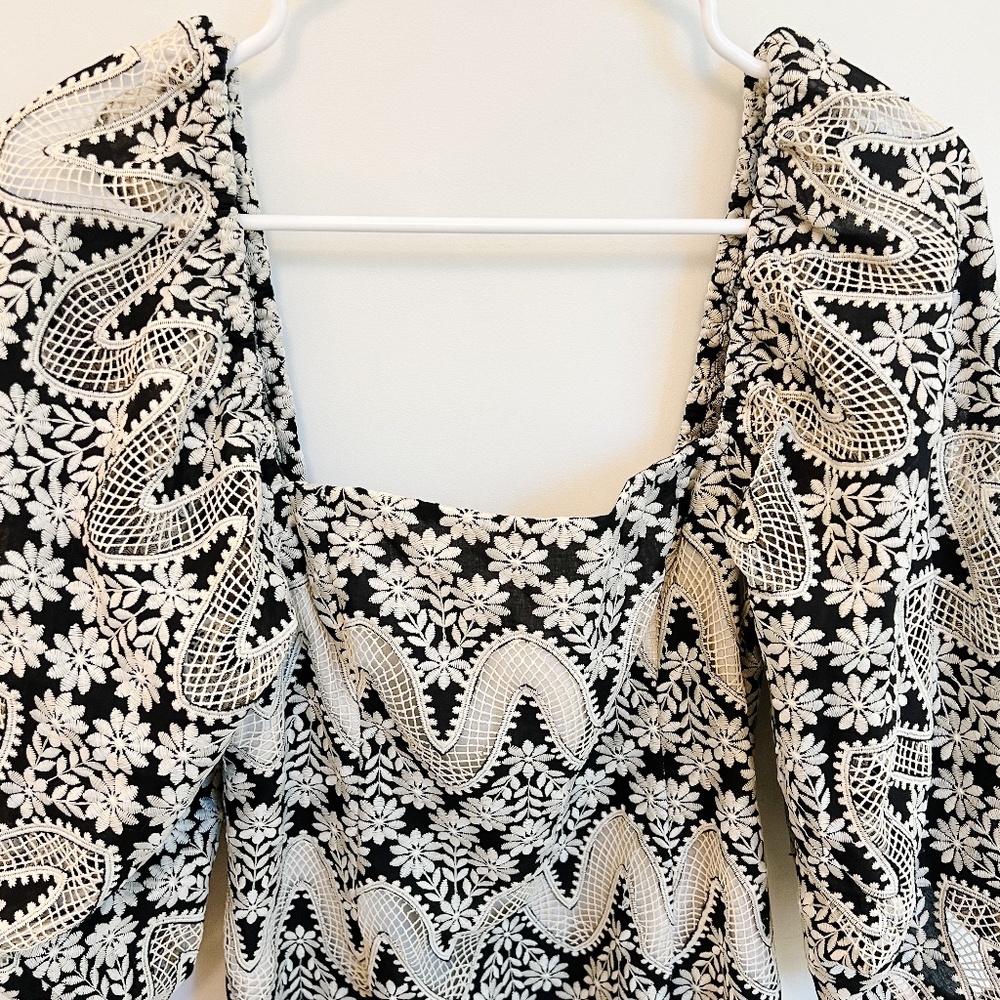 Cara Cara Montauk Scallop Eyelet Mini Dress, Size Small - Picture 7 of 11